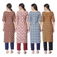 New Crepe Combo Printed Kurtis For Women Pack Of 4-thumb1