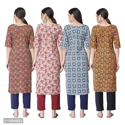 New Crepe Combo Printed Kurtis For Women Pack Of 4-thumb2