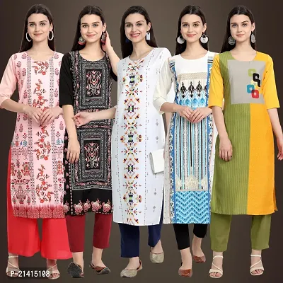 Fancy Crepe Kurtis For Women Pack Of 5-thumb0