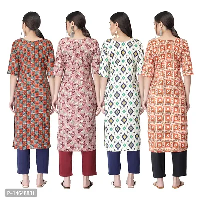 New Crepe Combo Printed Kurtis For Women Pack Of 4-thumb2