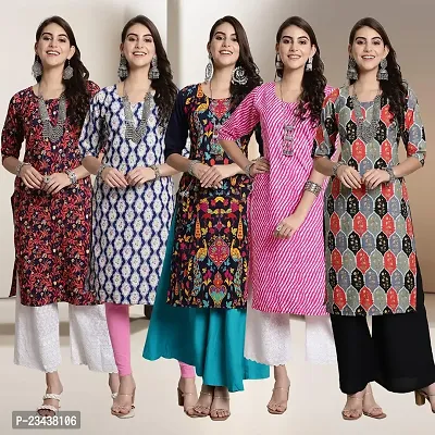 Fancy Crepe Kurtis For Women Pack Of 5-thumb0