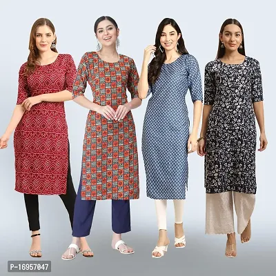 Women Stylish Crepe Straight Kurta