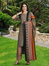 Fancy Cotton Blend Kurta Bottom And Dupatta Set For Women-thumb1