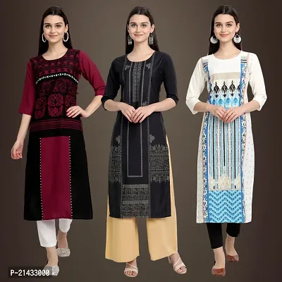 Fancy Crepe Kurtis for Women Pack Of 3-thumb0