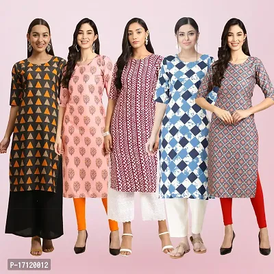 Women Stylish Crepe Printed Straight Kurta-thumb0