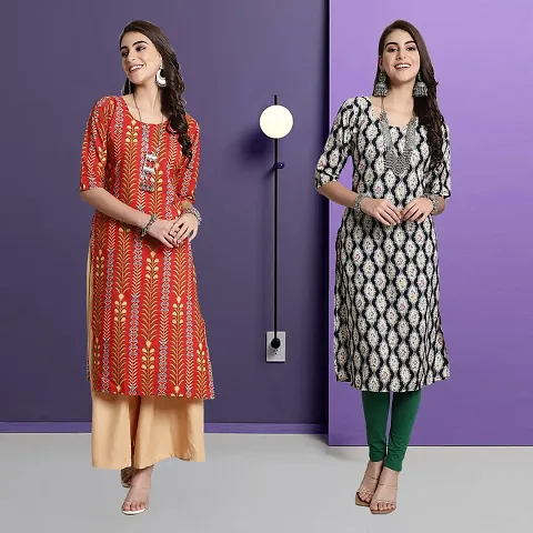 Fancy Rayon Kurtis For Women Pack Of 2