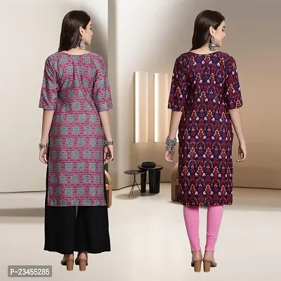 Fancy Rayon Kurtis For Women Pack Of 2-thumb2