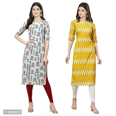 Stylish Digital Printed Women Crepe Kurta- Pack of 2