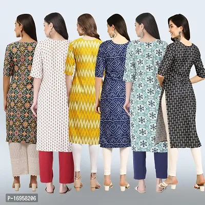 Women Stylish Crepe Printed Straight Kurta Combo-thumb2