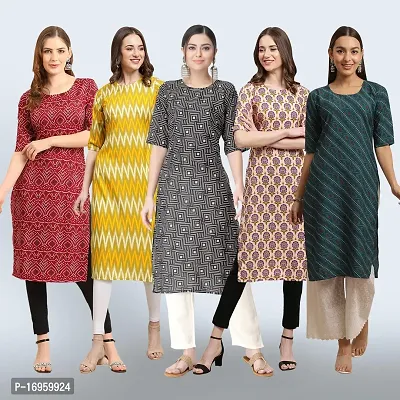 Women Stylish Crepe Printed Staright Kurta