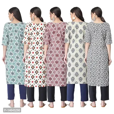 New Crepe Printed Kurtis Combo For Women Pack Of 5-thumb2