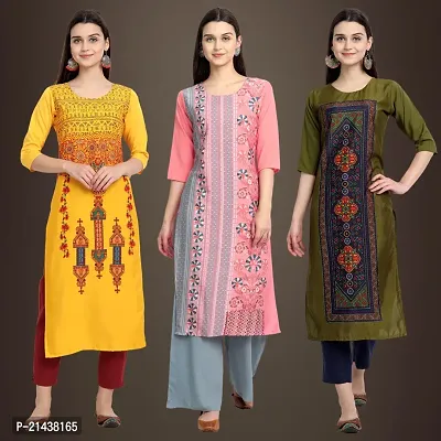 Fancy Crepe Kurtis for Women Pack Of 3-thumb0