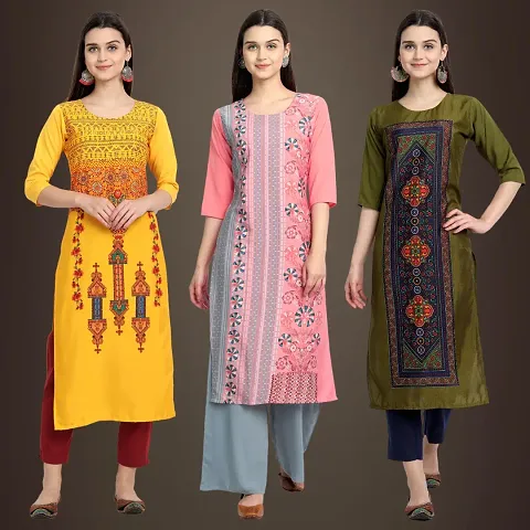 Fancy Crepe Kurtis Pack Of 3