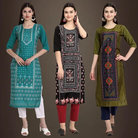 Stylish Fancy Crepe Kurtis Pack Of 3