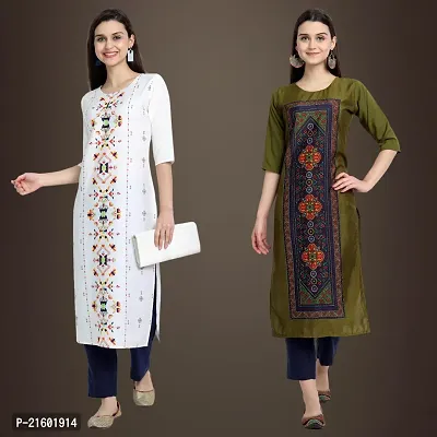 Best Trendy Crepe Printed Kurti For Women Combo Of 2