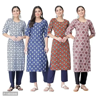 New Crepe Combo Printed Kurtis For Women Pack Of 4