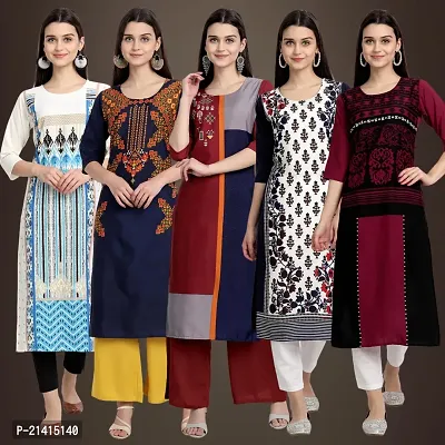 Fancy Crepe Kurtis For Women Pack Of 5