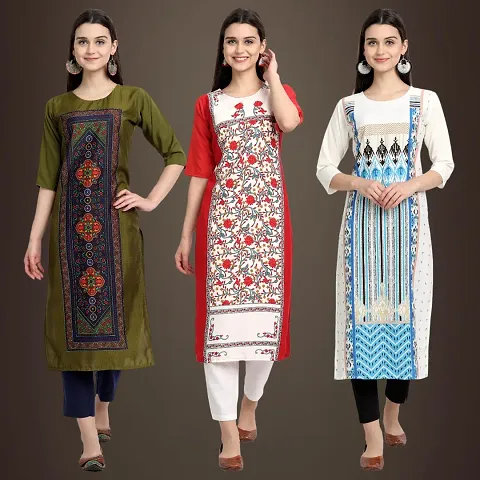 Stylish Fancy Crepe Kurtis Pack Of 3