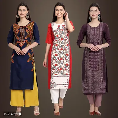 Fancy Crepe Kurtis for Women Pack Of 3-thumb0