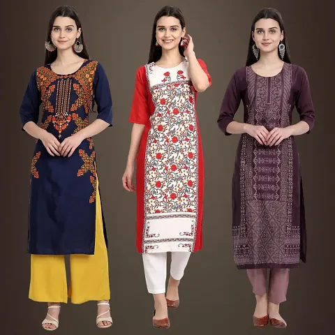 Stylish Fancy Crepe Kurtis Pack Of 3