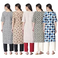 New Crepe Printed Kurtis Combo For Women Pack Of 5-thumb1