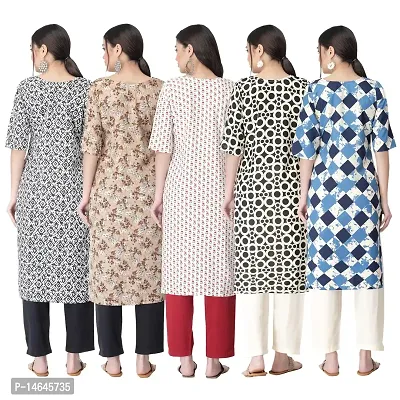 New Crepe Printed Kurtis Combo For Women Pack Of 5-thumb2