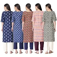 New Crepe Printed Kurtis Combo For Women Pack Of 5-thumb1