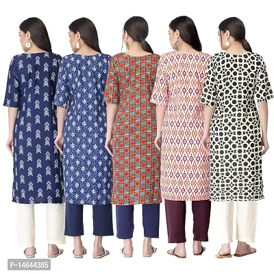 New Crepe Printed Kurtis Combo For Women Pack Of 5-thumb2