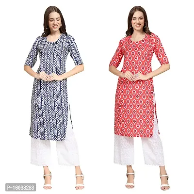 Stylish Digital Printed Women Crepe Kurta- Pack of 2-thumb0