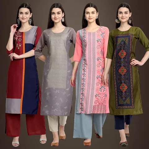 Stylish Fancy Crepe Kurtis Pack Of 4