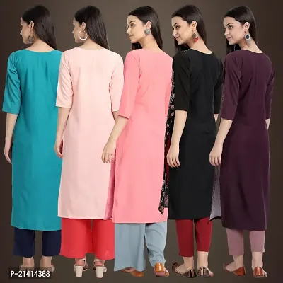 Fancy Crepe Kurtis For Women Pack Of 5-thumb2