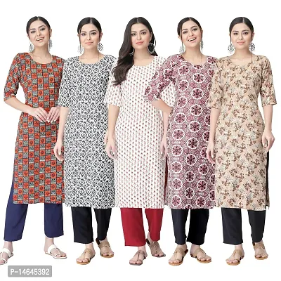 New Crepe Printed Kurtis Combo For Women Pack Of 5