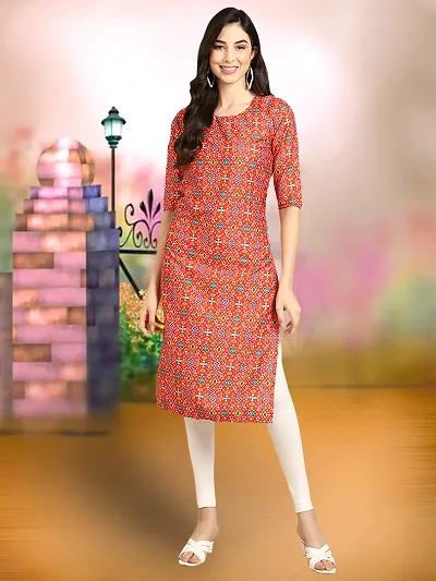 Stylish Straight Crepe Stitched Kurta