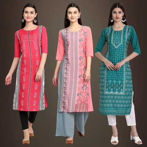 Fancy Crepe Kurtis for Women Pack Of 3