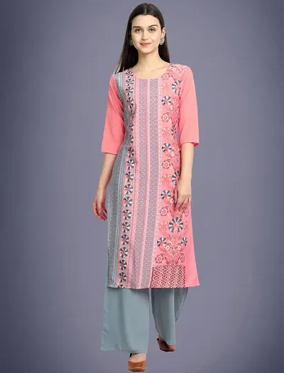 Stylish Crepe Straight Printed Kurta