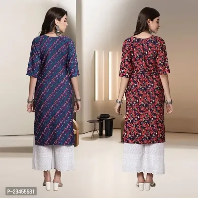 Fancy Rayon Kurtis For Women Pack Of 2-thumb2