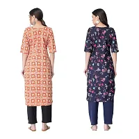 Attarctive Crepe Printed Straight Kurti Combo For Women Pack Of 2-thumb1