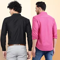 Elegant Cotton Multicoloured Long Sleeves Formal Shirt For Men- Pack Of 2-thumb1