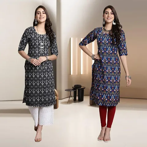 Fancy Rayon Kurtis For Women Pack Of 2