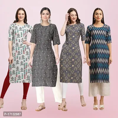 Women Stylish Crepe Printed Straight Kurta-thumb0