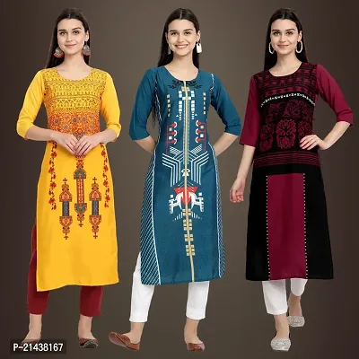 Fancy Crepe Kurtis for Women Pack Of 3-thumb0