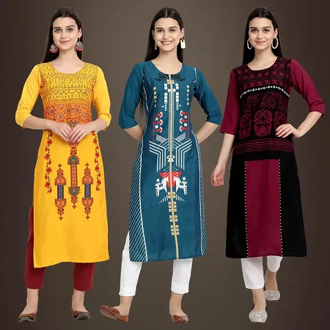 Fancy Crepe Kurtis for Women Pack Of 3