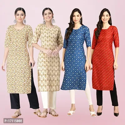 Women Stylish Crepe Printed Straight Kurta-thumb0