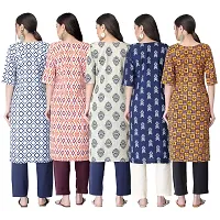 New Crepe Printed Kurtis Combo For Women Pack Of 5-thumb1