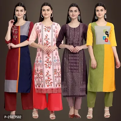 Fancy Crepe Kurtis for Women Pack Of 4-thumb0