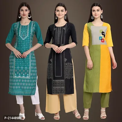 Fancy Crepe Kurtis for Women Pack Of 3-thumb0