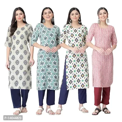 New Crepe Combo Printed Kurtis For Women Pack Of 4