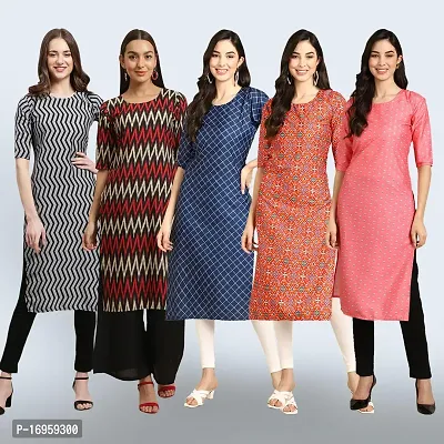 Women Stylish Crepe Printed Staright Kurta-thumb0