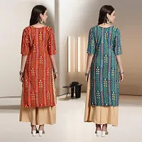 Fancy Rayon Kurtis For Women Pack Of 2-thumb1