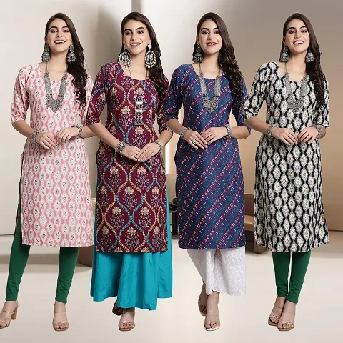 Fancy Crepe Kurtis for Women Pack Of 4